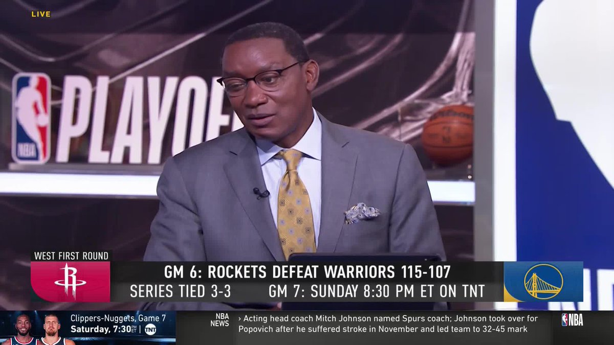 "Right now, Houston seems to have all the answers" 👀 Isiah Thomas on the state of the GSW-HOU series going into Game 7