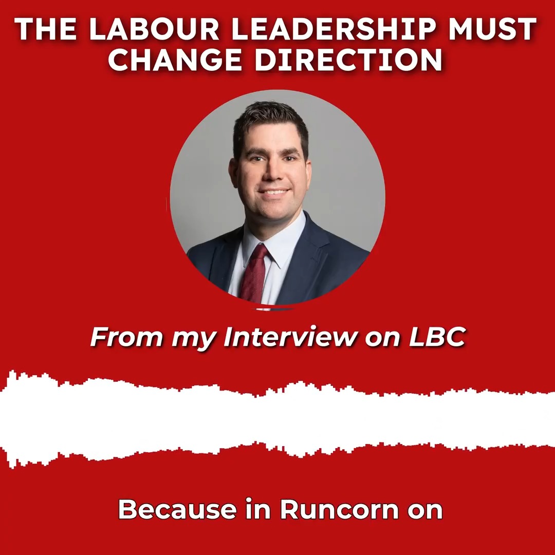 Labour's defeats in Runcorn and elsewhere are the direct result of policies like the cuts to the winter fuel allowance and disability support. The Labour leadership must urgently change course - and start governing with real Labour values. My interview today on LBC.