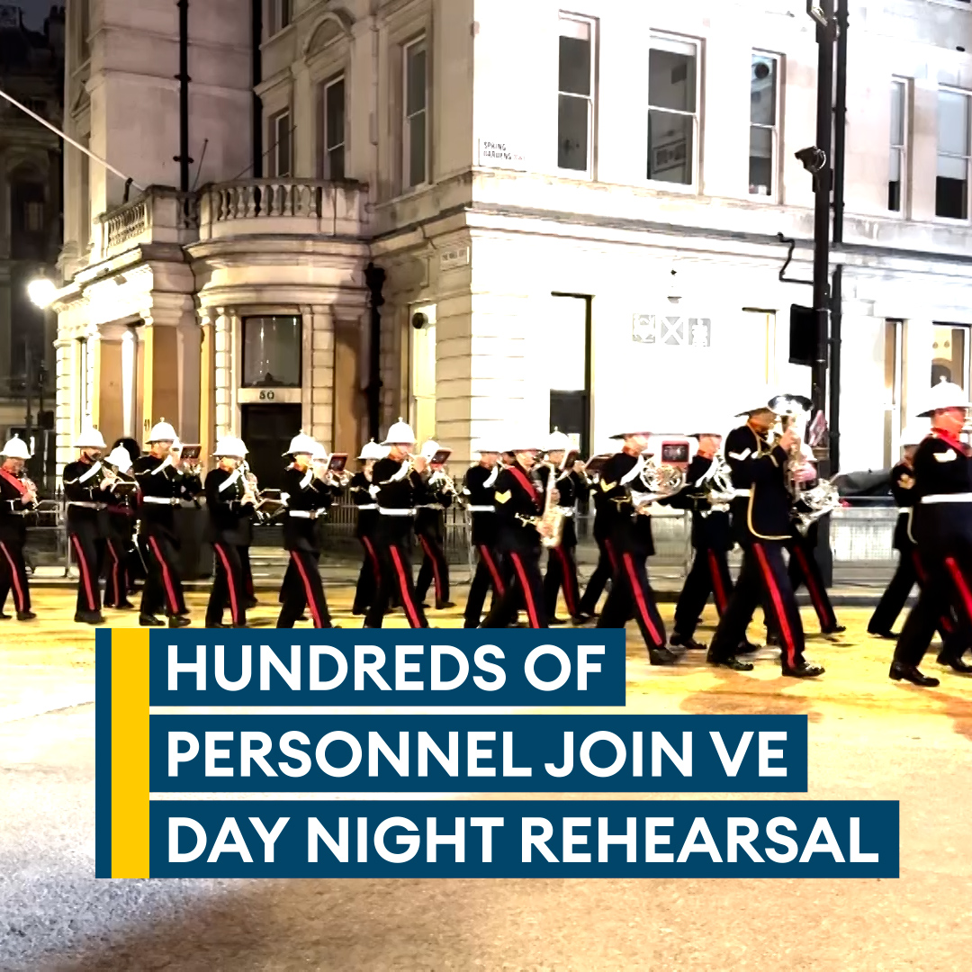 Practice makes perfect💂 There was an early morning practice procession in London ahead of the parade marking the 80th anniversary of the end of the Second World War in Europe – Victory in Europe Day. #VEDay80 Read more👉