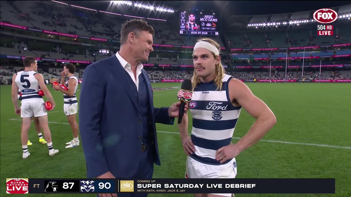 "Not getting that at Ballarat" 🤭 Bailey Smith with a cheeky swipe to his former side after a big MCG win 👀 📺 Watch #AFLPiesCats LIVE on ch. 504 or stream on Kayo: ✍️ BLOG 🔢 MATCH CENTRE