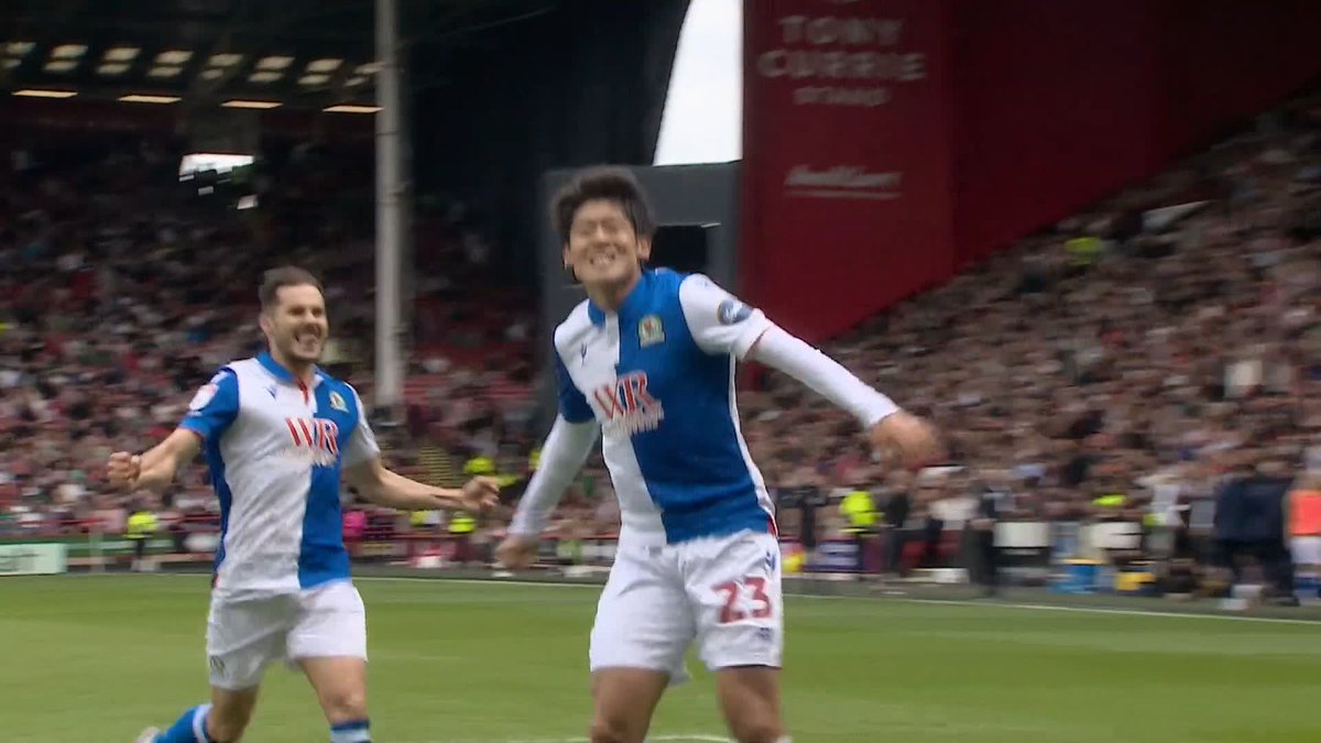 Yuki Ohashi steers home the opener at Bramall Lane... A HUGE goal for Blackburn in the play-off race 🤯