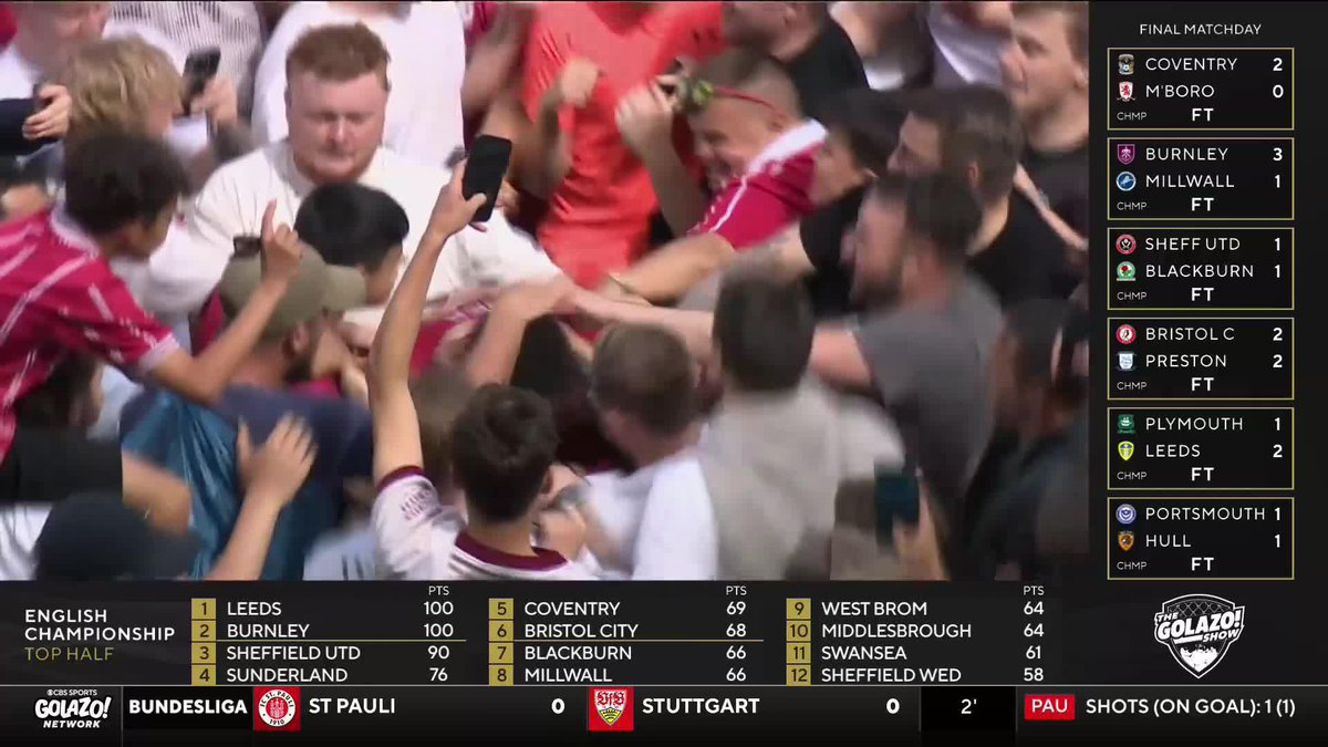Scenes at Ashton Gate 🤩 Bristol City are into the EFL Championship playoffs! 🎉
