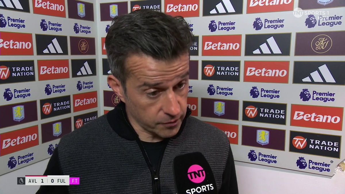 "If you look at the sheet of the game... just yellow cards for Fulham" Marco Silva wasn't happy with the officiating in Fulham's lost to Aston Villa 🗣 📺 TNT Sports &amp; discovery+ UK