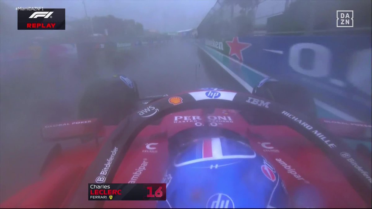 ÚLTIMA HORA 🚨 Leclerc sufre un accidente y peligra SERIAMENTE su participación en la carrera al Sprint #MiamiDAZNF1 🇺🇸