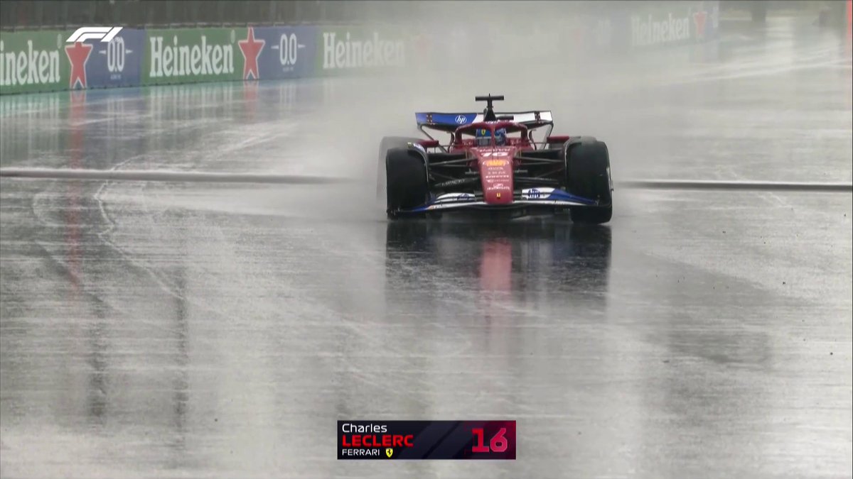 CHARLES LECLERC DANS LE MUR AVANT LA COURSE SPRINT 😱⛈️ Le pilote Ferrari est parti à la faute dans son tour de mise en grille sur une piste complètement trempée ! Il ne prendra pas le départ du sprint ! #MiamiGP #F1