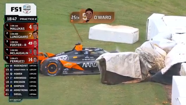 Trouble for Pato O'Ward in Barber practice! #INDYCAR