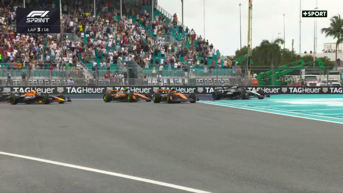 C'EST PARTI POUR LA COURSE SPRINT ⚡️ Piastri prend la tête et Antonelli se retrouve 4e derrière Verstappen ! #MiamiGP #F1