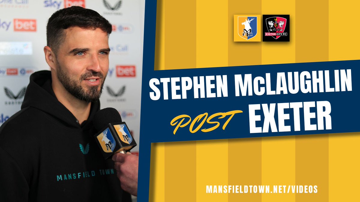 🗣️ Stephen McLaughlin speaks to iFollow Stags after our 3-0 win at home to Exeter in the final game of the season. #Stags 🟡🔵