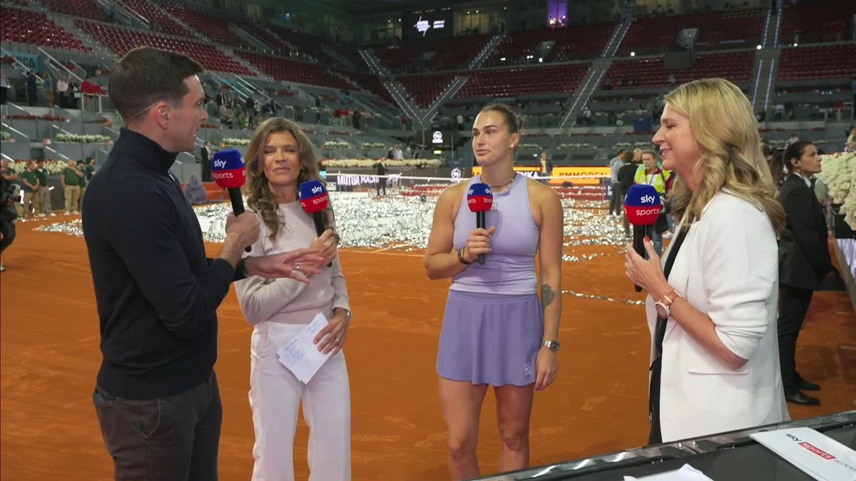 "It was really intense" 🥵 Aryna Sabalenka reacts winning the Madrid Open! 🏆