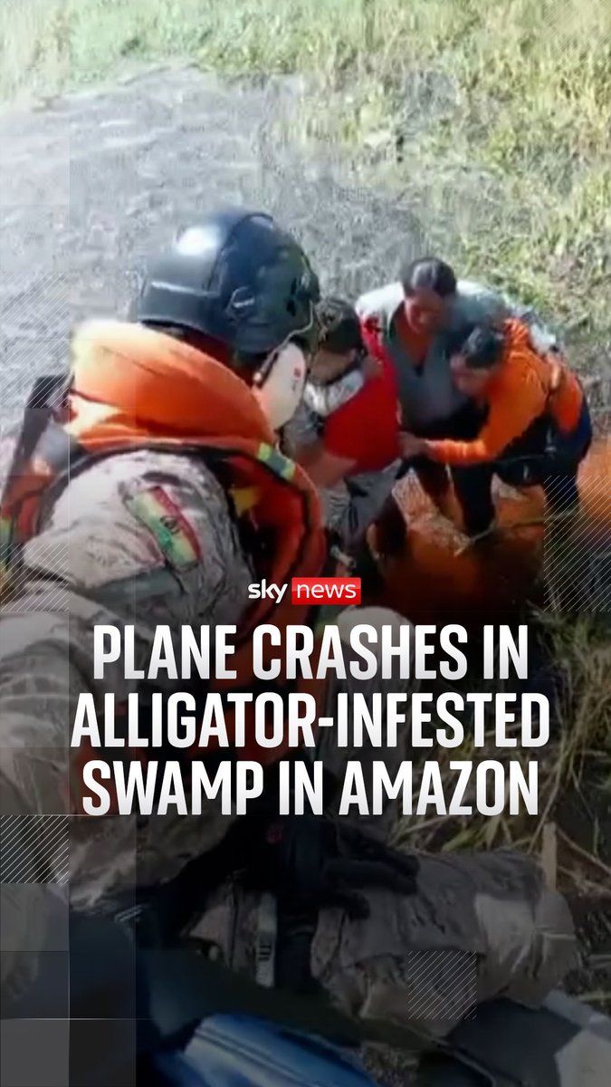 Five people, including a child, have survived 36 hours surrounded by alligators after their plane crashed into a swamp in the Amazon. The pilot told local media "huge alligators" came within three metres of the group. Read more ➡️