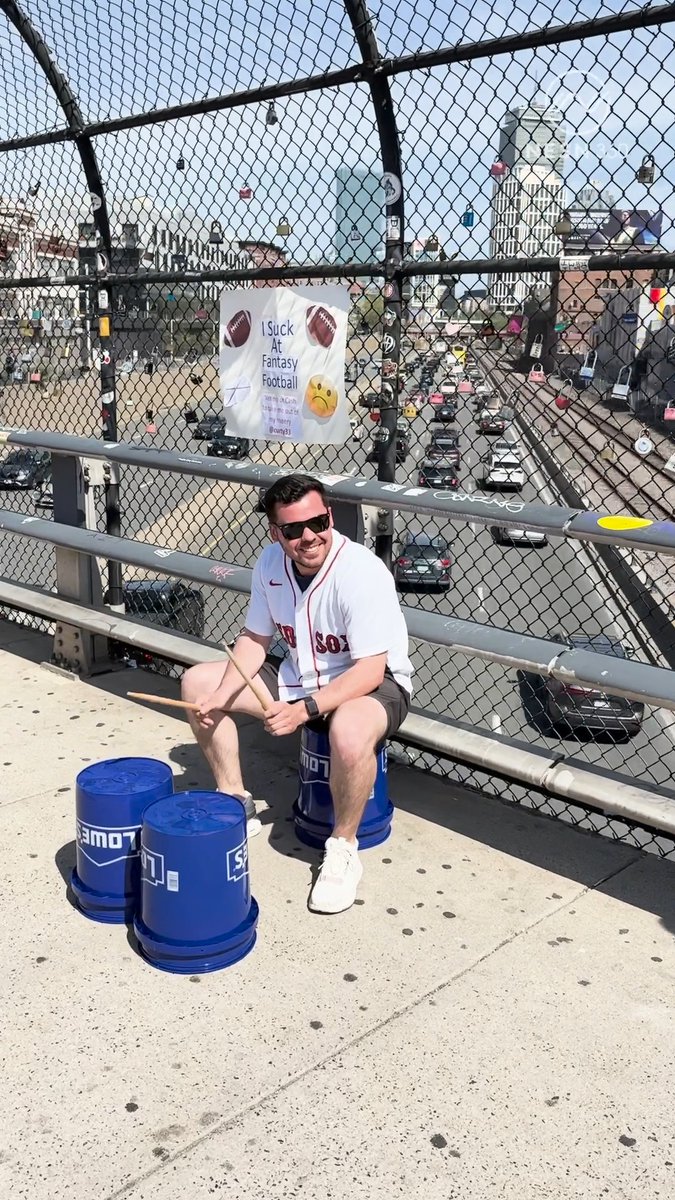 Fantasy football punishment outside of Fenway 🤣