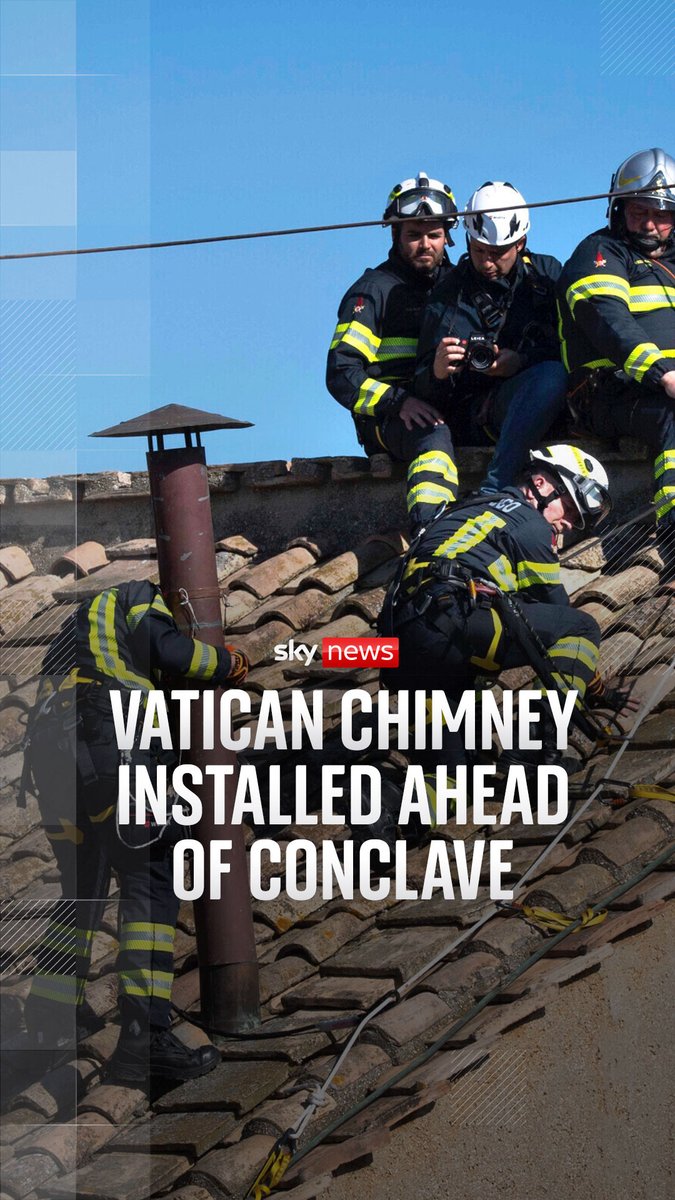 Firefighters have fitted a chimney on top of the Sistine Chapel in the Vatican in what is seen as a key moment in the preparation for the conclave. Read more ➡️