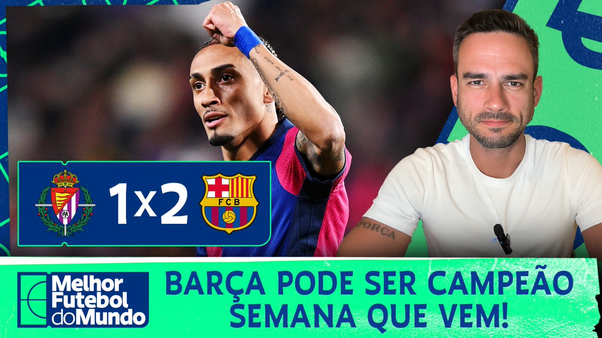 O Barcelona virou pra cima do Real Valladolid, colocou pressão no rival Real Madrid e pode ser campeão se vencer El Clásico na próxima semana! O @marcelobechler analisou a vitória culé! 🔵🔴🏆