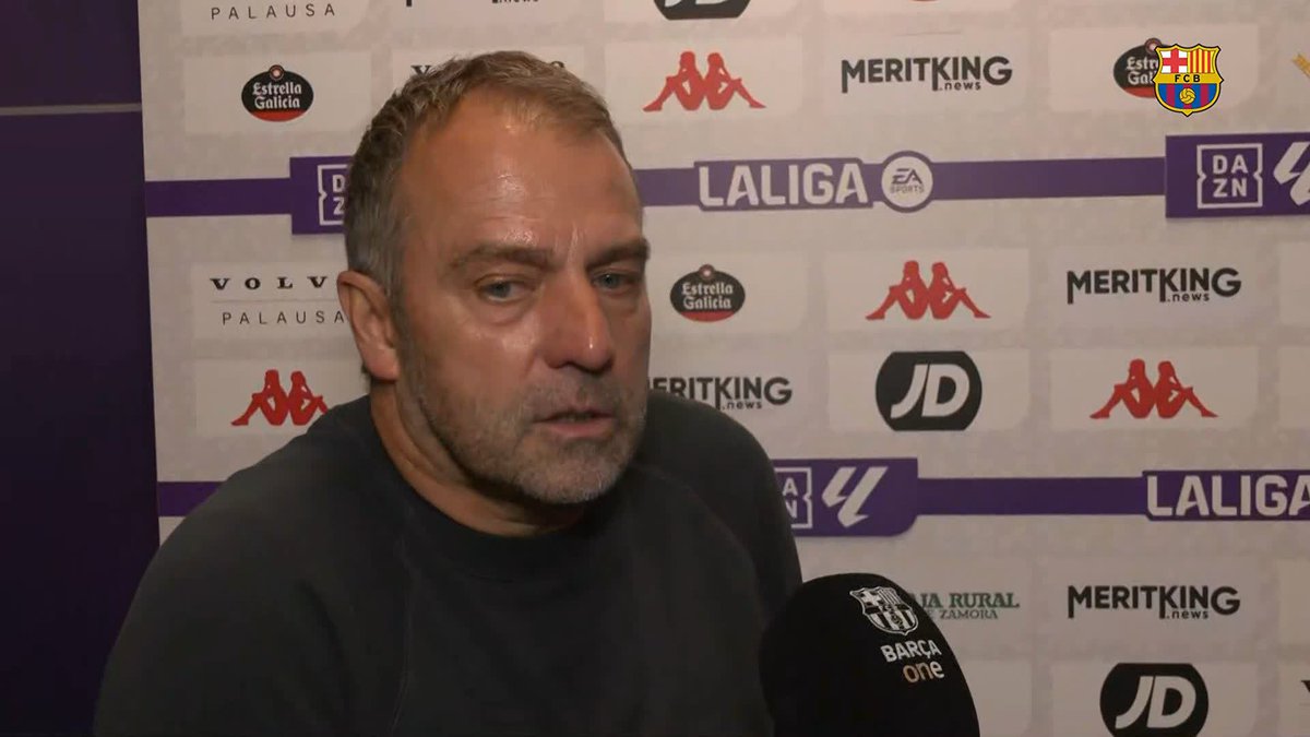 🎙️ HANSI FLICK: “For us it was important because we made a lot of changes and in the end the three points were the goal we wanted today.” #ValladolidBarça