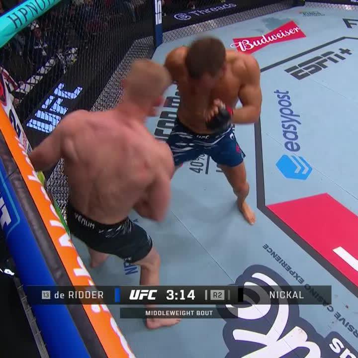 REINIER DE RIDDER KNOCKS OUT BO NICKAL TO HAND HIM HIS FIRST MMA LOSS 😱 #UFCDESMOINES