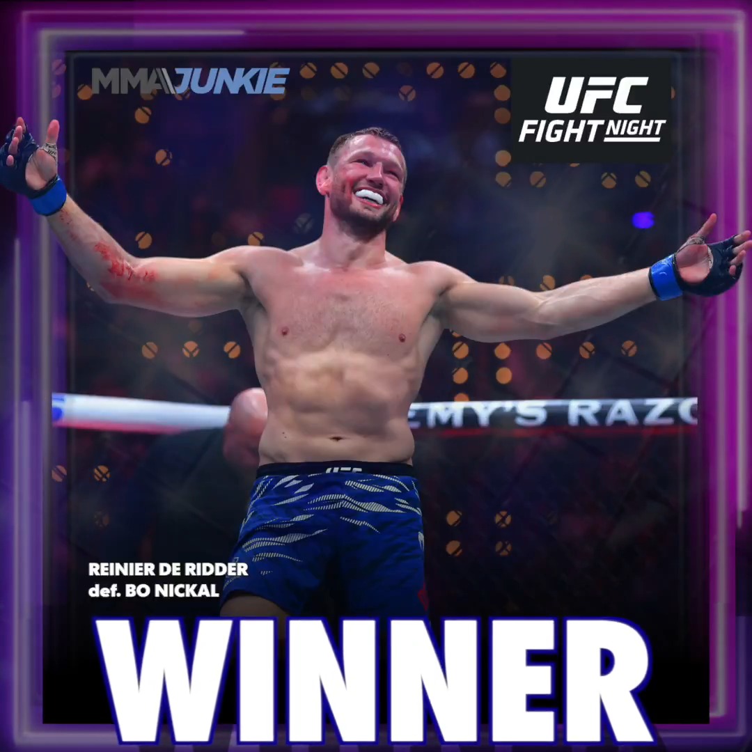 #UFCDesMoines results: Reinier de Ridder def. Bo Nickal via TKO (knee to the body) – Round 2, 1:53 Full coverage: