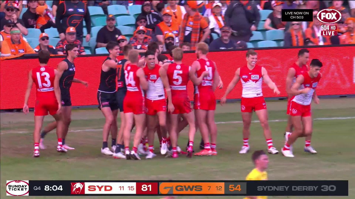 It's taken a decade, but Joel Hamling has his FIRST AFL GOAL 🔥 📺 Watch #AFLSwansGiants on ch. 504 or stream on Kayo: ✍️ BLOG 🔢 MATCH CENTRE