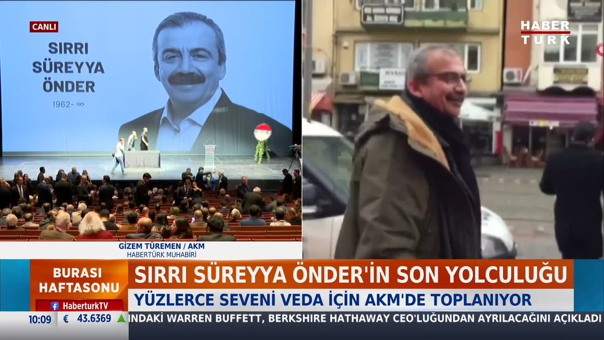 Sırrı Süreyya Önder'e veda Yüzlerce seveni veda için AKM'de toplanıyor.