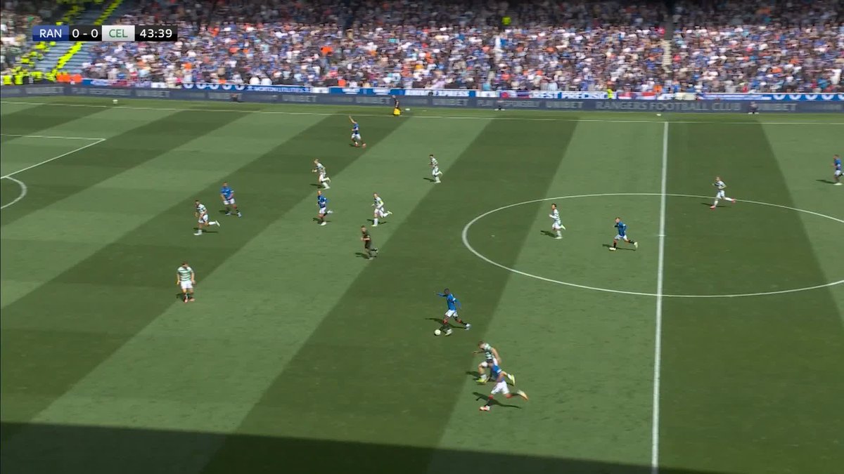 🔵 “They hit the heights on derby day again!” Cyriel Dessers gives Rangers the lead just before half time! ⬇️