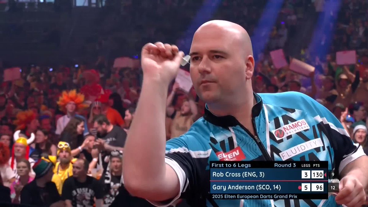 ANDERSON WITH A 29 DARTER TO WIN IT! Yes, you've read that right! The Flying Scotsman continues his charge to win back-to-back titles in Sindelfingen, as Gary Anderson beats Rob Cross 6-3, sealing a 29-dart leg to win the game! 📺 #ET6