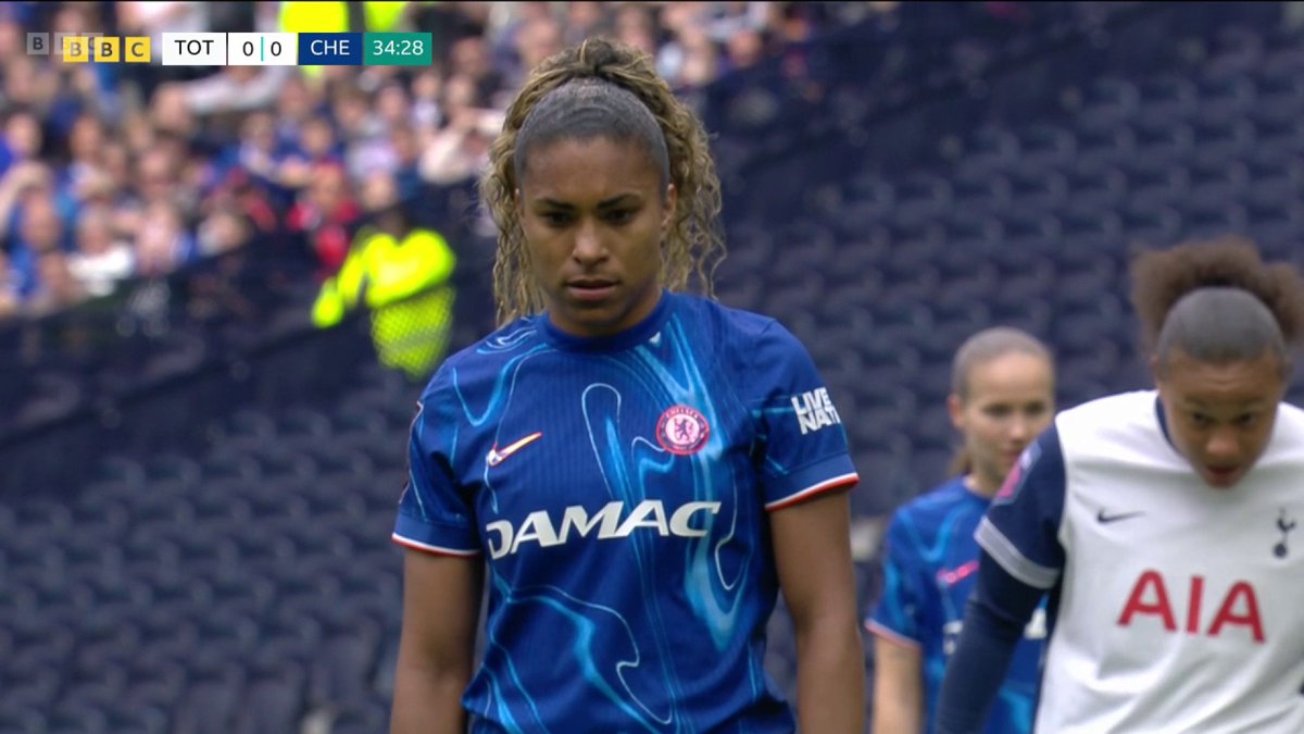 "Calm as you like from the #WSL champions" Chelsea lead Spurs at the Tottenham Hotspur Stadium. #BBCFootball