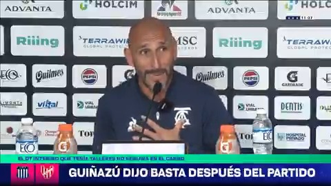 "PERDÍ, PERDÍ Y PERDÍ... CORRESPONDE DE PARTE MÍA DAR UN PASO AL COSTADO" Pablo Guiñazú, DT interino de Talleres, dejó en claro que no seguirá en el cargo luego de la derrota ante Instituto.