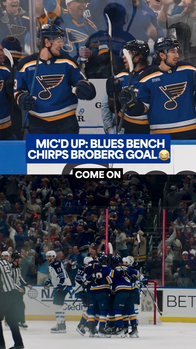 "Nice muffin!" 😅 Just some friendly chirping from Jake Neighbours after Philip Broberg scored in Game 6. #StanleyCup 📺: St. Louis Blues vs. Winnipeg Jets #Game7 TONIGHT at 7p ET on NHLonTNT (TBS), Sports on Max, Sportsnet and TVA Sports