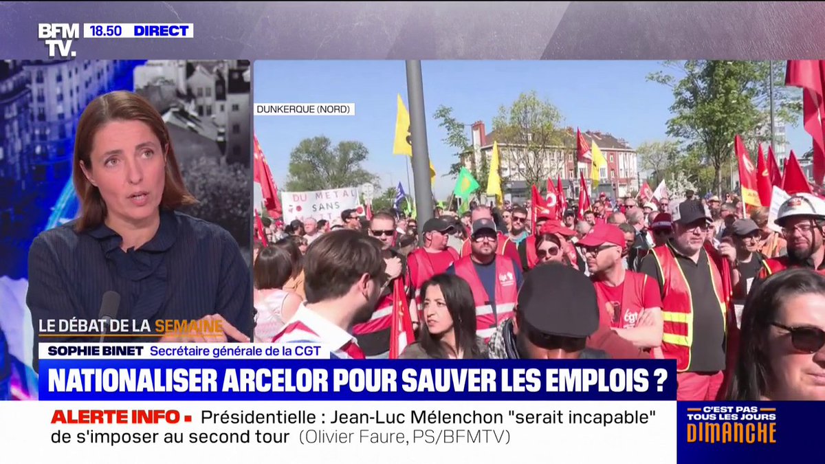 Pour Sophie Binet (CGT), "il faut nationaliser ArcelorMittal" pour éviter les suppressions de postes