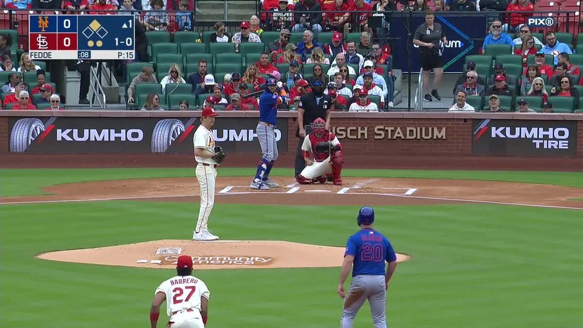 Brandon Nimmo gives the Mets an early lead with an RBI double! 💪