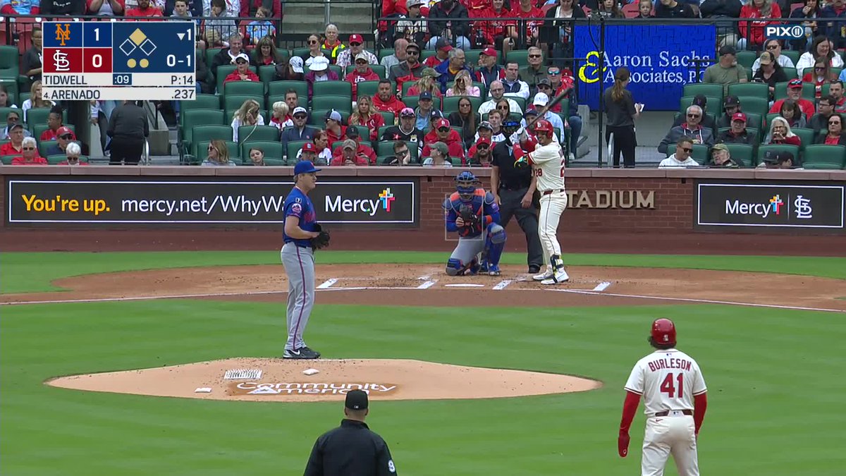 "He can play, Gary" Luisangel Acuña charges the ground ball to throw out Nolan Arenado and Blade Tidwell has a scoreless first MLB inning!