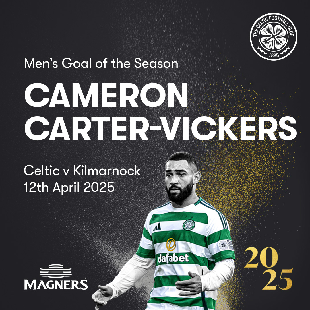 🤯 The 2025 Men's Goal of the Season, sponsored by magners, goes to Cameron Carter-Vickers with his strike against Kilmarnock 🇺🇸 #CelticPOTY🥇 | #CelticFC🍀🏆