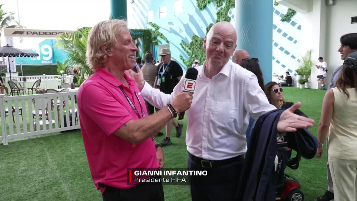 "EL MUNDO SABE QUE YO SOY HINCHA DEL INTER" ✍️ Gianni Infantino 📺 #MiamiGP | Toda la temporada de #F1 por #DisneyPlus Premium