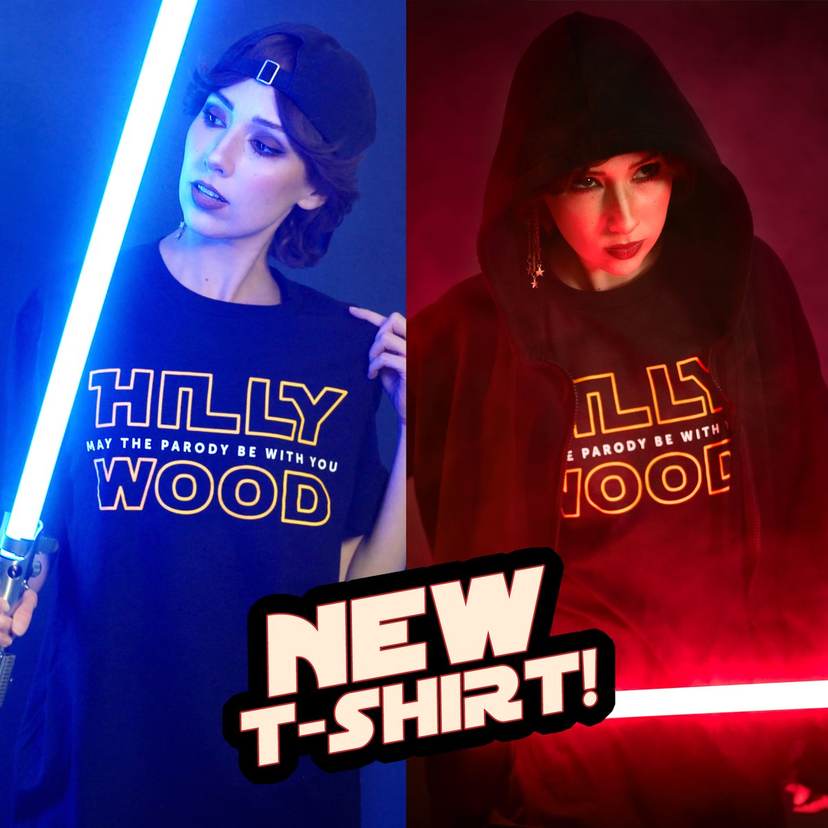 NEW MERCH: MAY THE PARODY BE WITH YOU TEE! ⭐️ On the last day of filming, Hilly Hindi gifted this Galactic Tee to the Crew & now it's available to YOU! Show your excitement for The Hillywood Show®'s next Parody & get yours now! 🌌 🛒SHOP NOW: #MayTheFourth