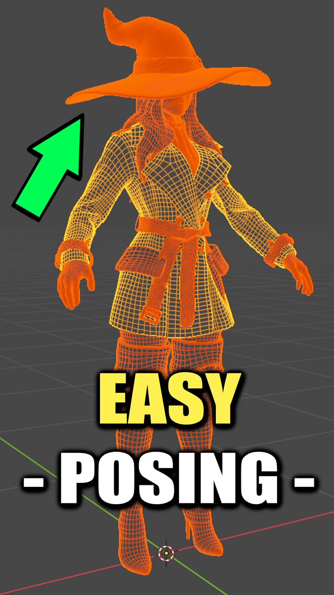 Here's the easiest way to pose characters without weight painting in Blender - #blender #3Dartist