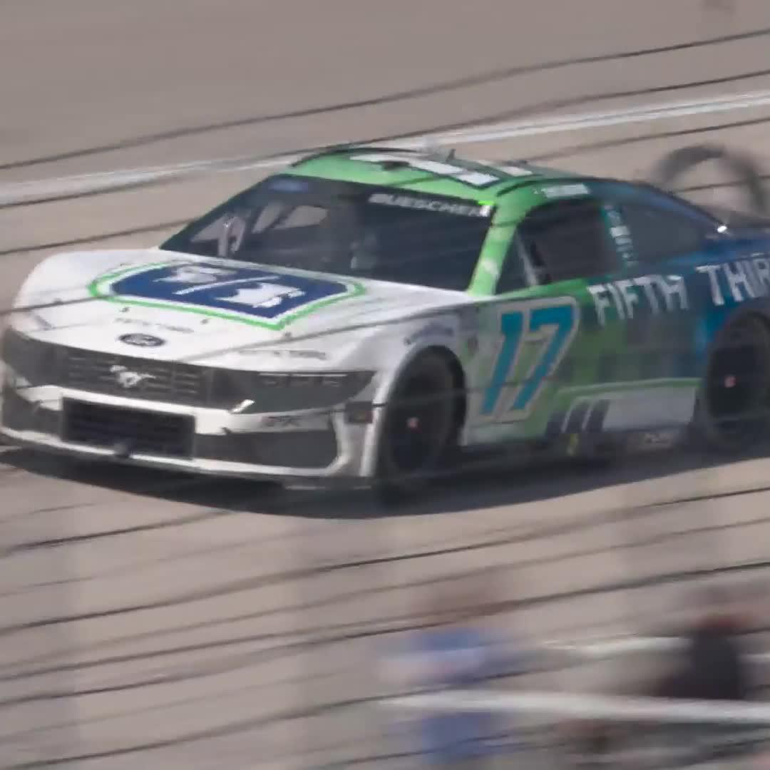 Heartbreak for Chris Buescher! He slows while running third late in Stage 2!