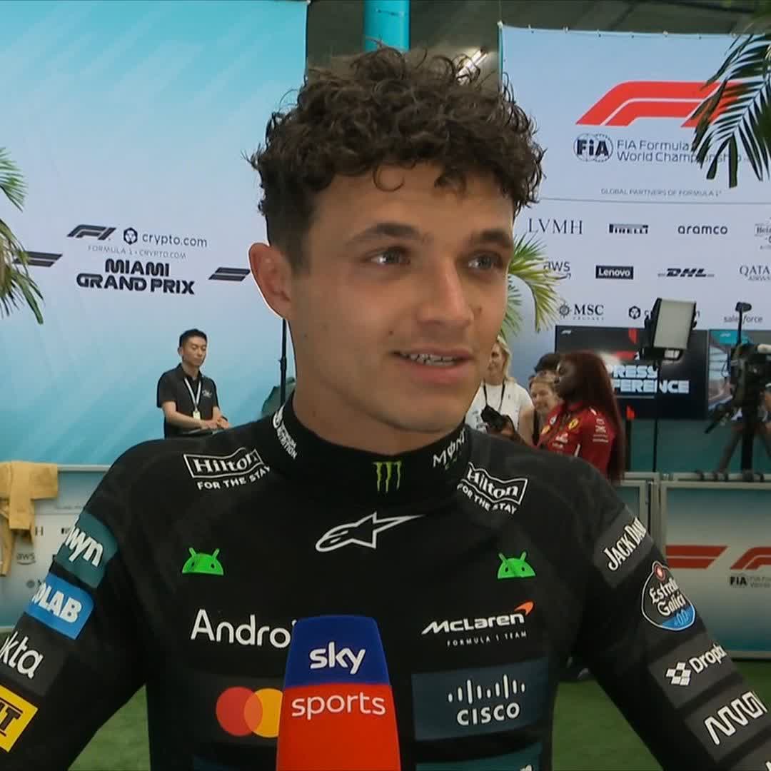 "It's Max, he's doing a good job - he can do whatever he wants, I just have to focus on myself" 💬 Lando Norris reacts to finishing second in Miami, and his battle with Max Verstappen ⚔️