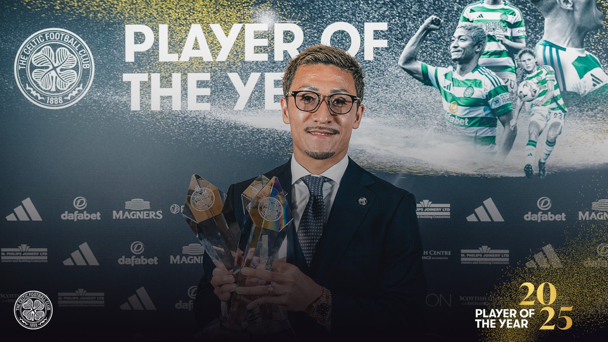 🎙️ A third award for Daizen Maeda, as he’s crowned 2025 Men’s Player of the Year 🏆🏅⚽ He speaks to Celtic TV about a special night and a season to remember in green and white! #CelticPOTY🥇 | #CelticFC🍀🏆