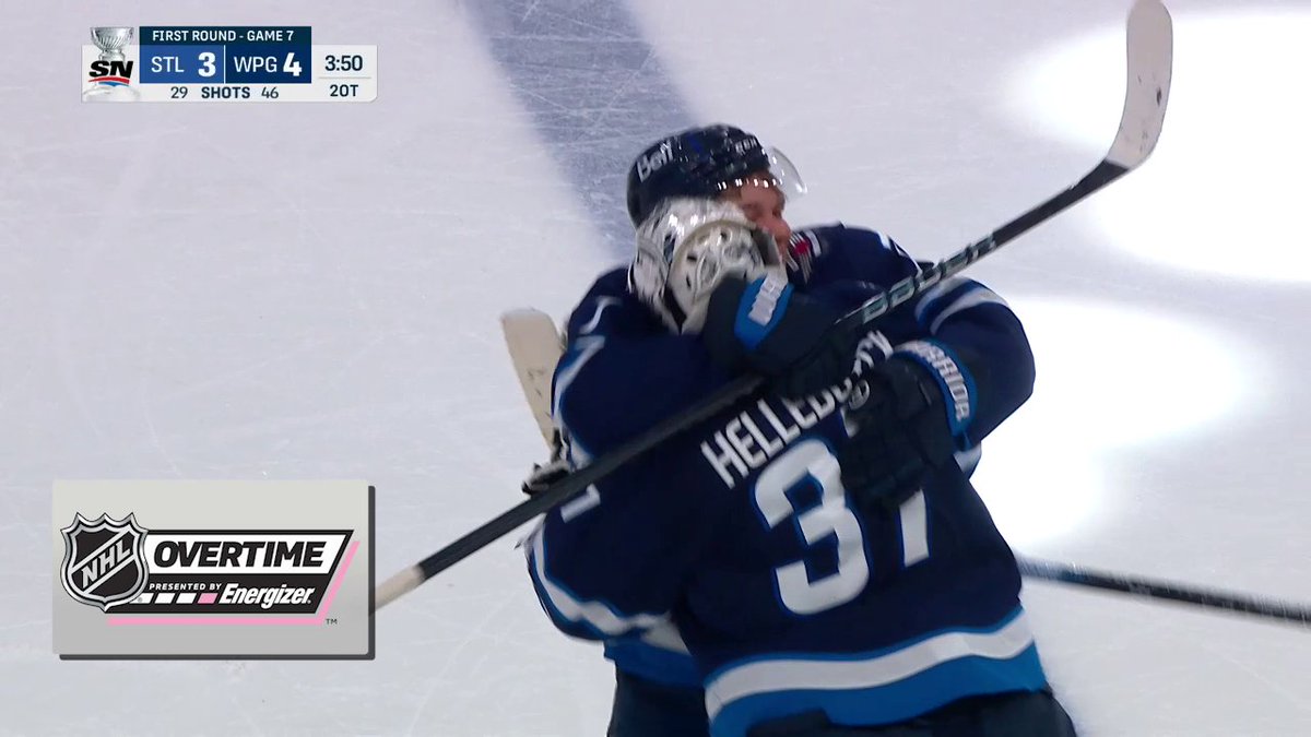 ADAM LOWRY IS YOUR #GAME7 DOUBLE OVERTIME HERO!! 🤯 The Winnipeg Jets have punched their ticket to the Second Round of the #StanleyCup Playoffs thanks to their captain's Energizer overtime goal!!