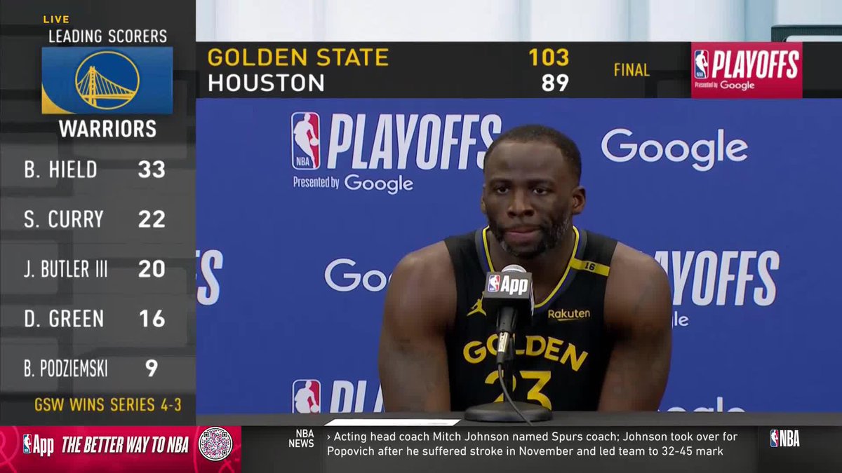 "I spent the last 2 days embarrased at what I gave to the game." 🗣️ Draymond opens up about what fueled his inspired play in Game 7