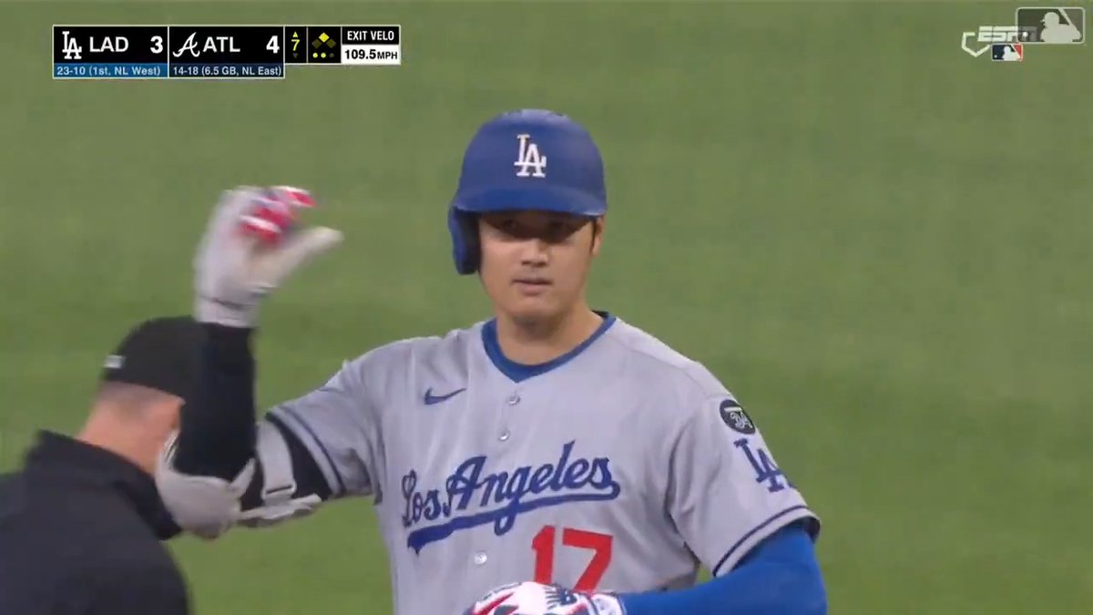 【 #ドジャース 】#大谷翔平 ツーベース&amp;四球の活躍で打率上昇📈 現在の打率は.294となっています！！ #日本人選手情報