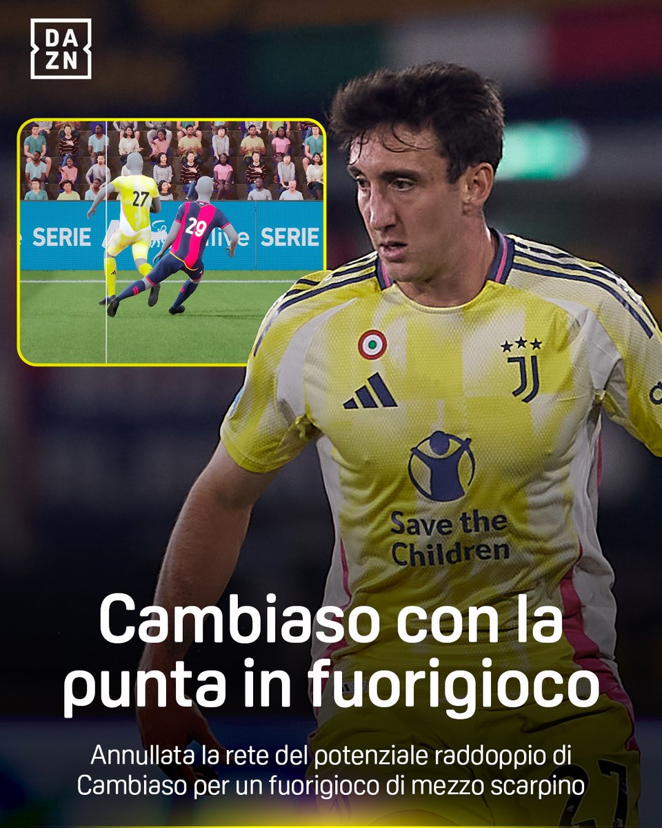 Cambiaso in fuorigioco di tanto così 🤏 Annullato il raddoppio della Juventus ⚽❌ #BolognaJuve #SerieAEnilive #DAZN