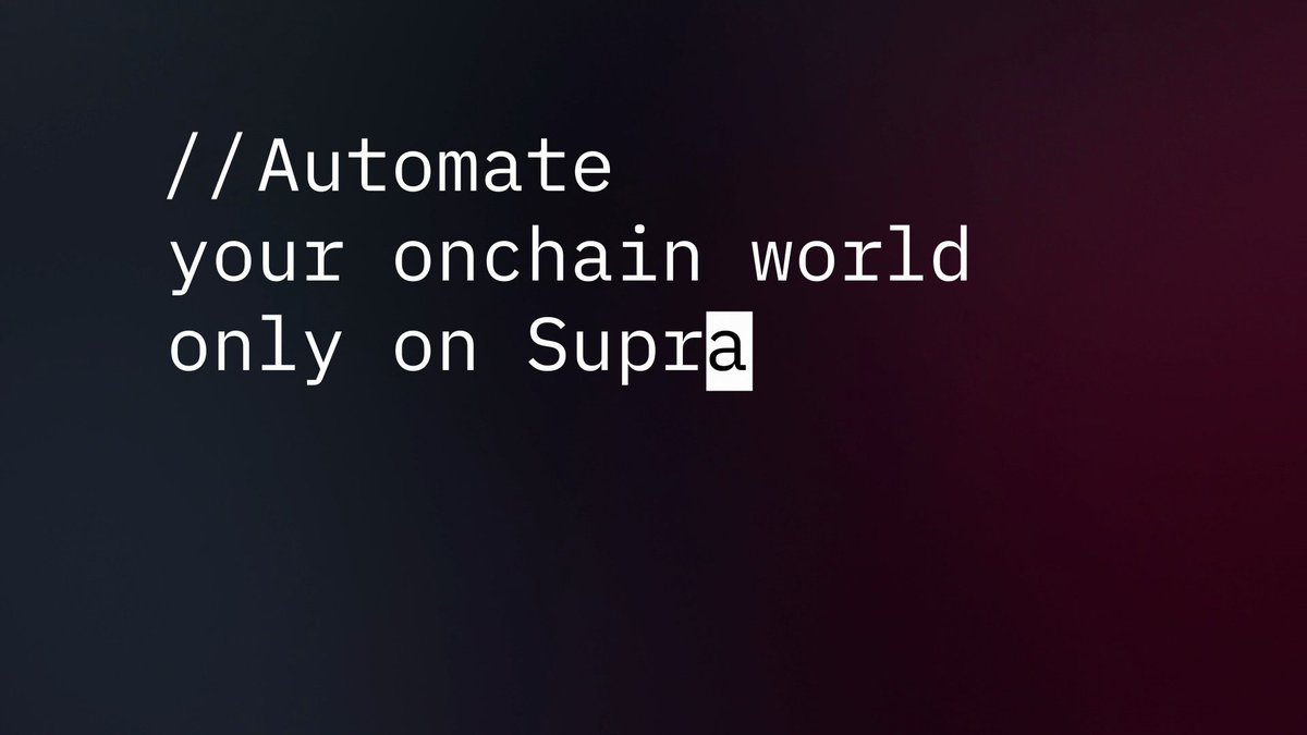 Meet crypto's first real onchain automation. Offchain bots or keeper networks try to chase the market. System-level automation runs lockstep with the market. Built fully onchain, only on Supra Layer 1. Live on public testnet, try it out now: