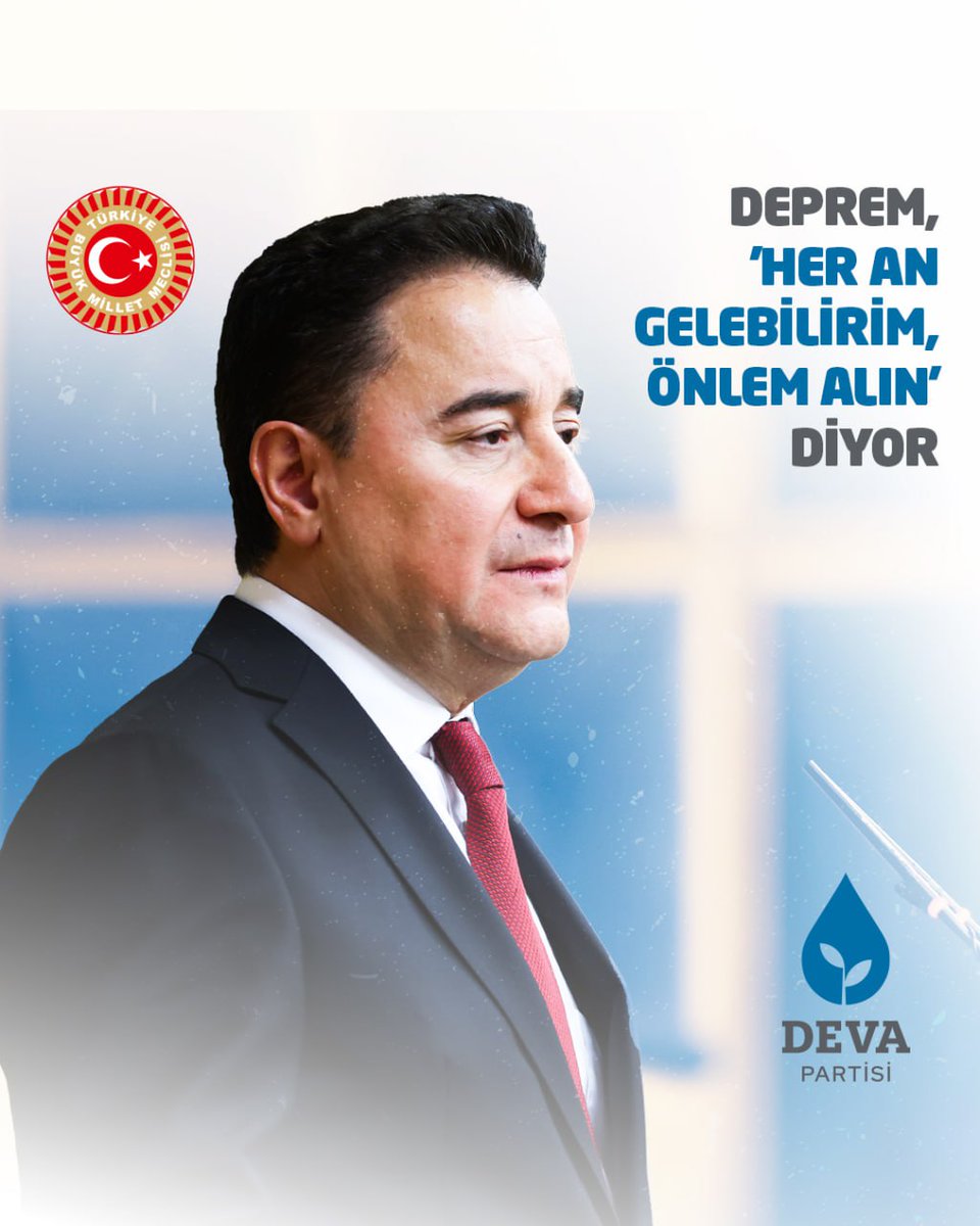 Ali Babacan: "Deprem, 'Her an gelebilirim, daha kendimi nasıl hatırlatayım, önlem alın' diyor. Fakat iktidar, duymazdan geliyor, kulağının üzerine yatıyor. Belediyeler ise duyuyorlar, fakat ne yapacaklarını bilemiyorlar."