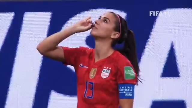 2.Alex Morgan with a smoking celebration . 🚬