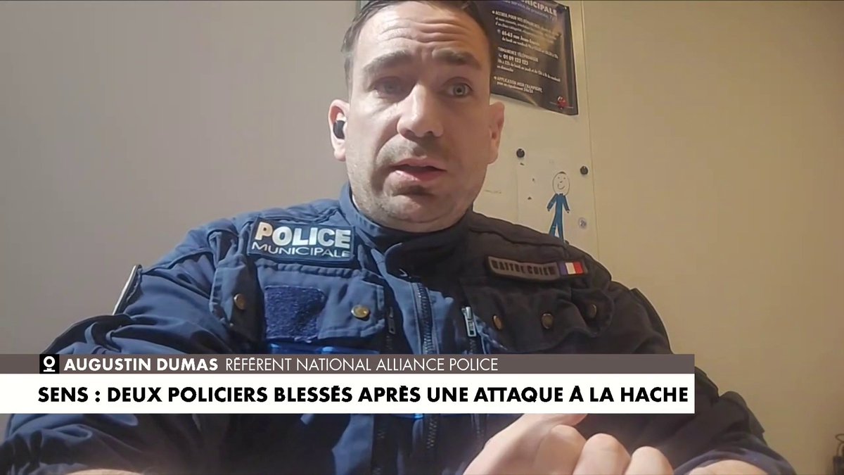 Deux policiers ont été blessés après une attaque à la hache, à Sens (Yonne), explique Augustin Dumas, référent national Alliance Police dans #MorandiniLive