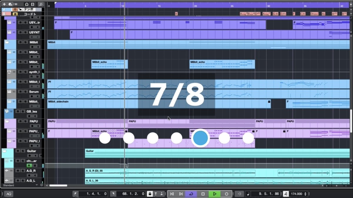 これは1年くらい前に作った曲 80秒の間に23回、拍子が変わります #GWはフォロワーさんが増えるらしい #作曲