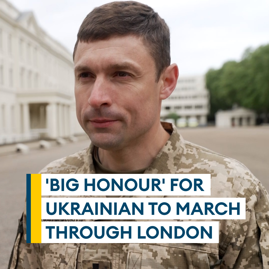 "I will be thinking about...our soon victory and very soon VE Day in Ukraine"🗣️ Ukrainian Chaplin represents his nation in London during the VE Day ceremony. Watch the #VEDay80 Parade LIVE from 12:15 UKT:
