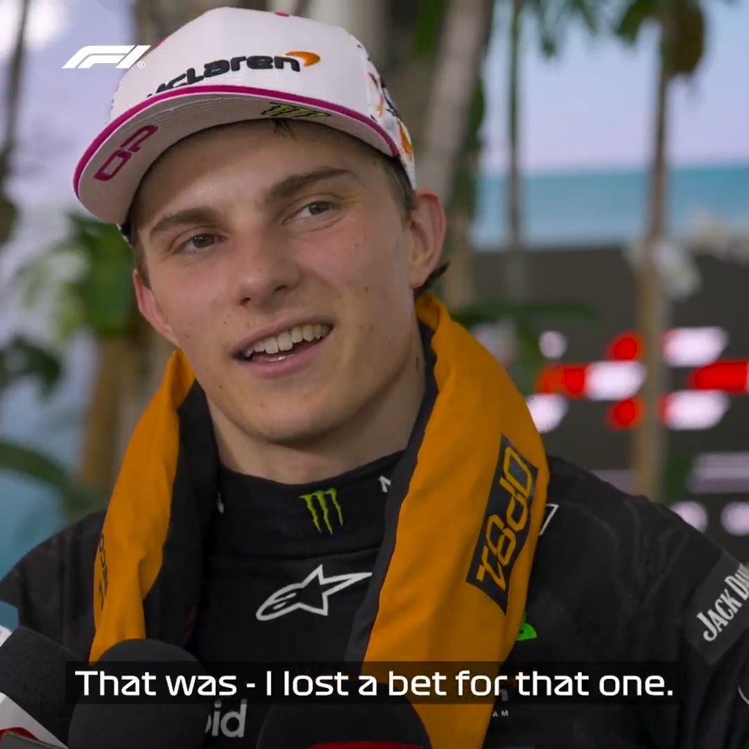 "I lost a bet... I had the realisation on the in lap" 👀 Never ever change, Oscar 😅 #F1 #MiamiGP