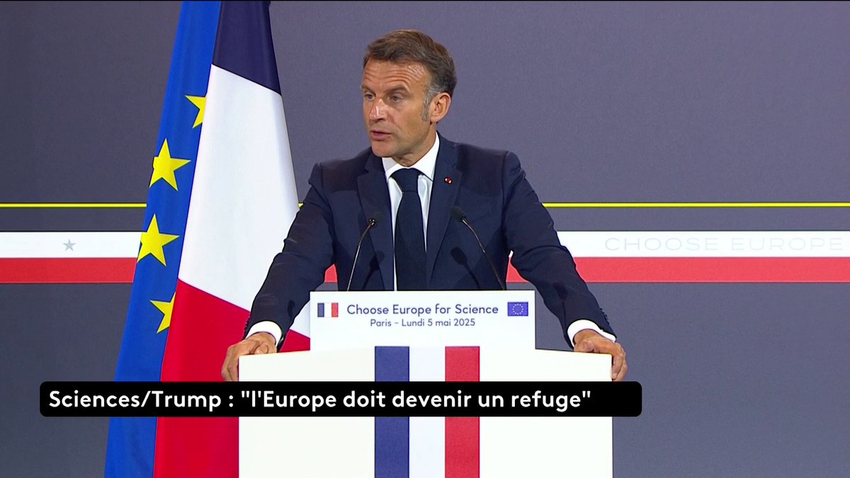 🇫🇷⚗️FLASH | "Si vous aimez la liberté, venez nous aider à rester libres, nous aider à être meilleurs", lance Emmanuel Macron aux chercheurs étrangers, dénonçant le "diktat" de Donald Trump sur la Science.