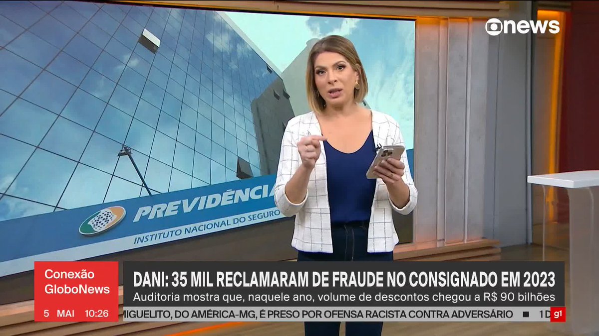 Apuração de @danielalima_: 35 mil segurados do INSS reclamaram de fraude no consignado em 2023. Auditoria mostra que, naquele ano, volume de descontos chegou a R$ 90 bilhões. ➡ Assista ao #ConexãoGloboNews: #GloboNews